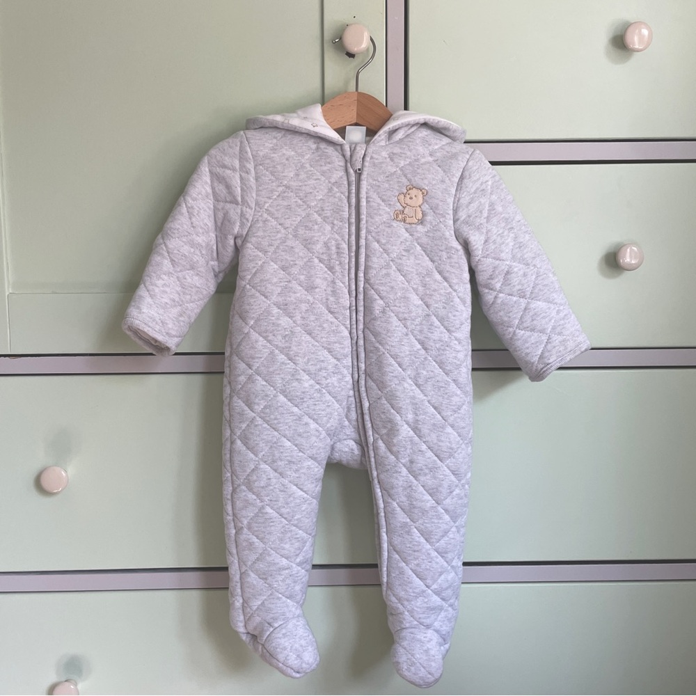 Little Me Winter One piece; 6-9 months; Gray; Little bear